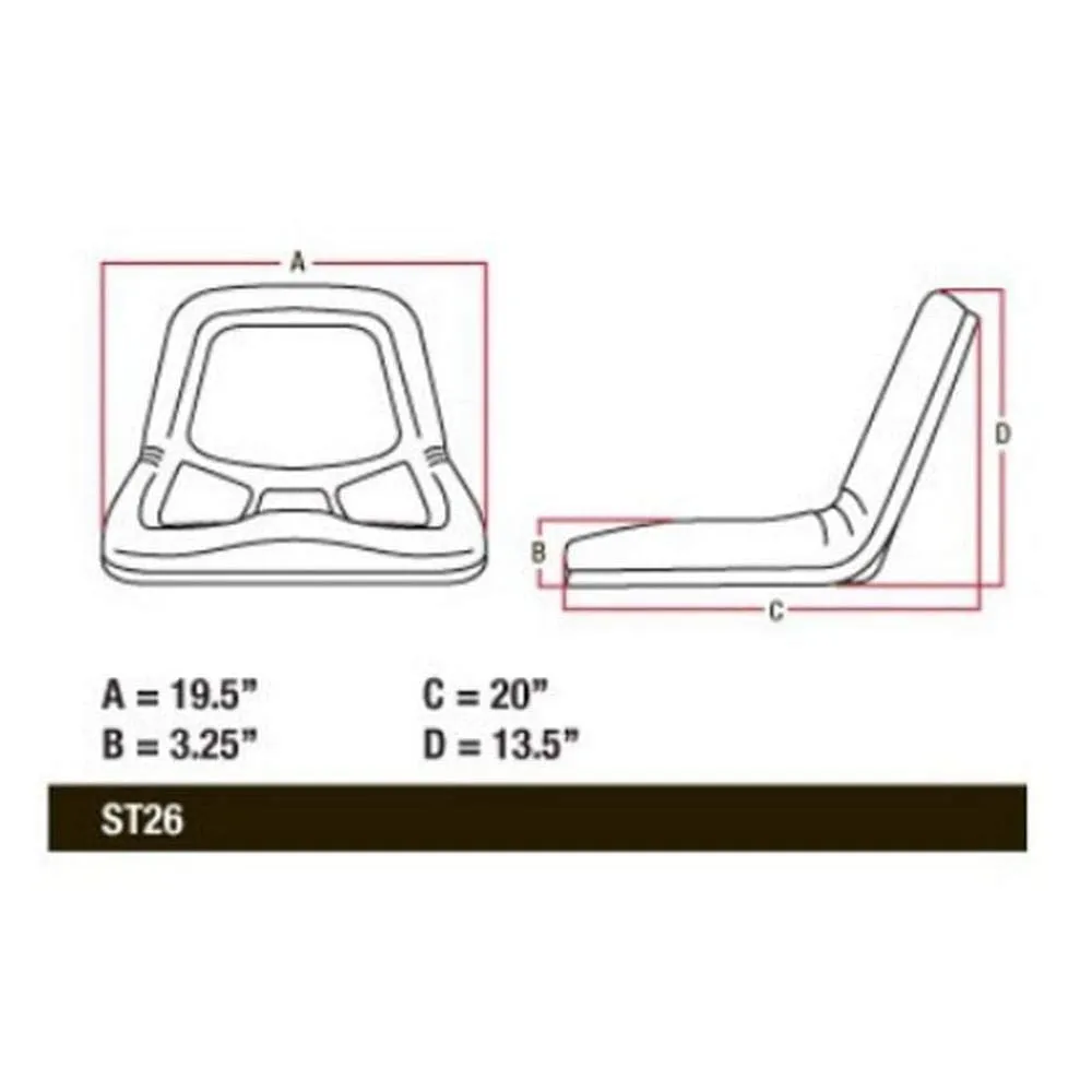 Compact Tractor Mower Flip-Style Bucket Seat