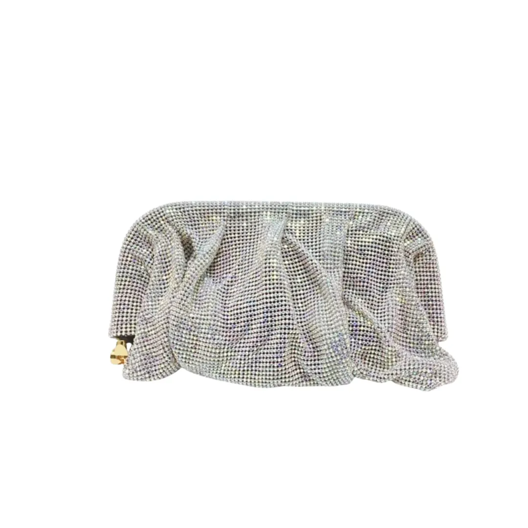 Crystal Luxe Evening Bag - Silver