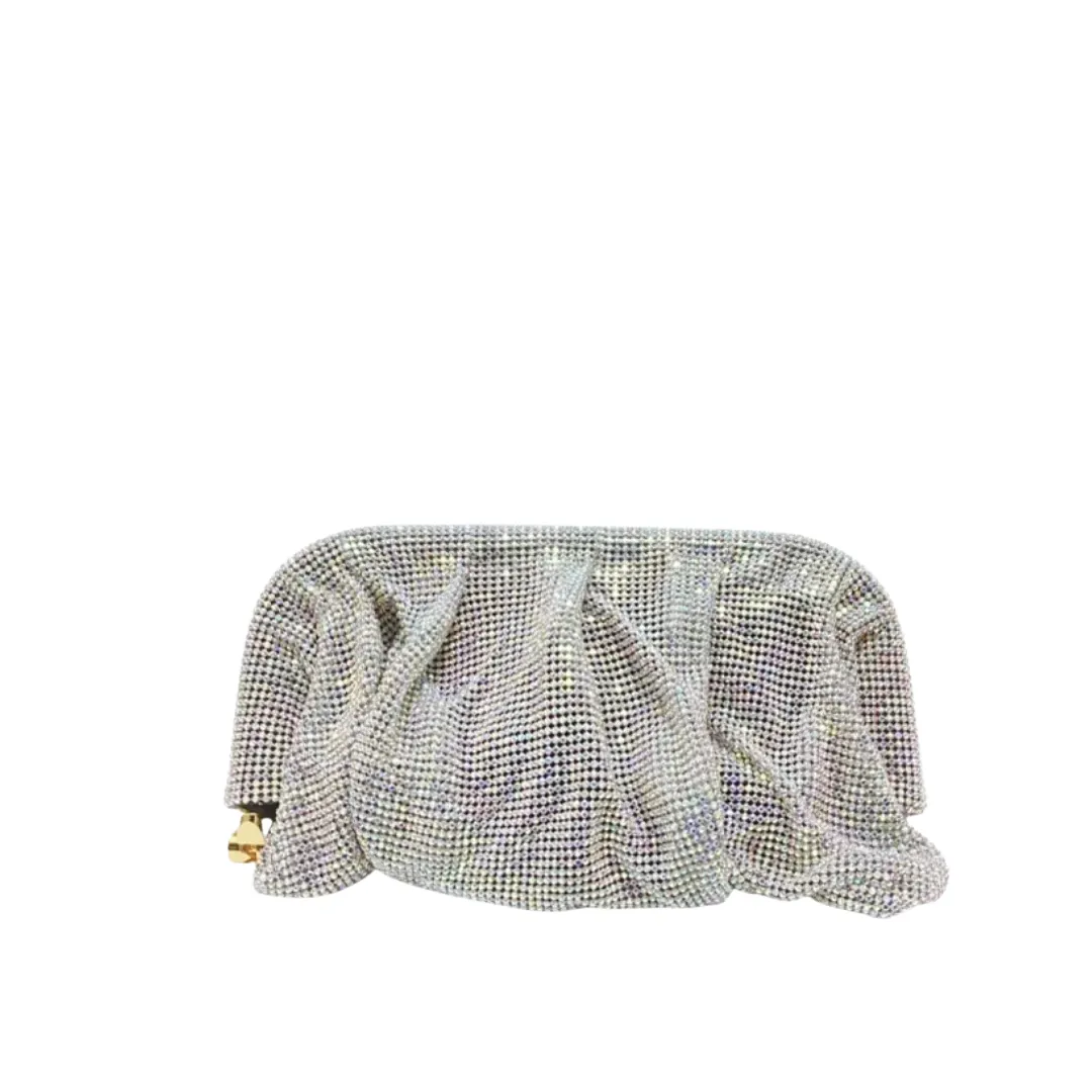 Crystal Luxe Evening Bag - Silver