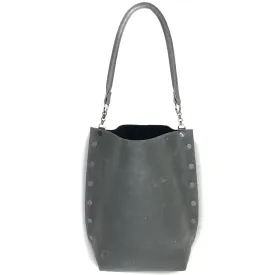 Distressed Grey Leather Tote