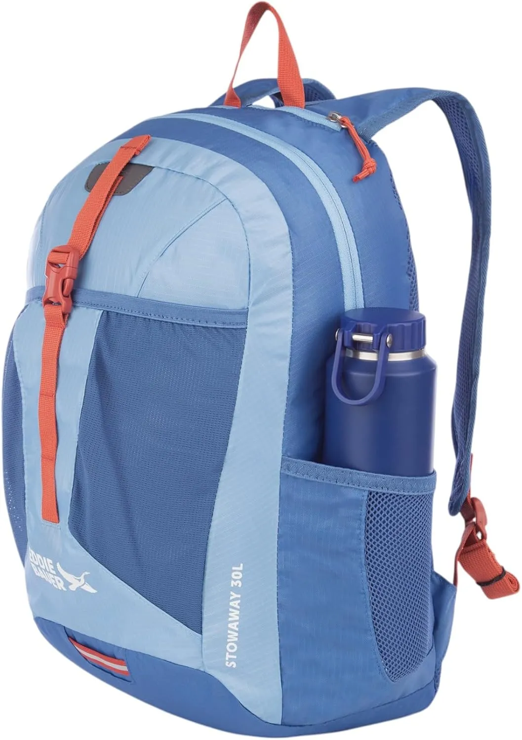 Eddie Bauer Stowaway Packable Backpack-Made from Ripstop Polyester, Coast Blue, 30L