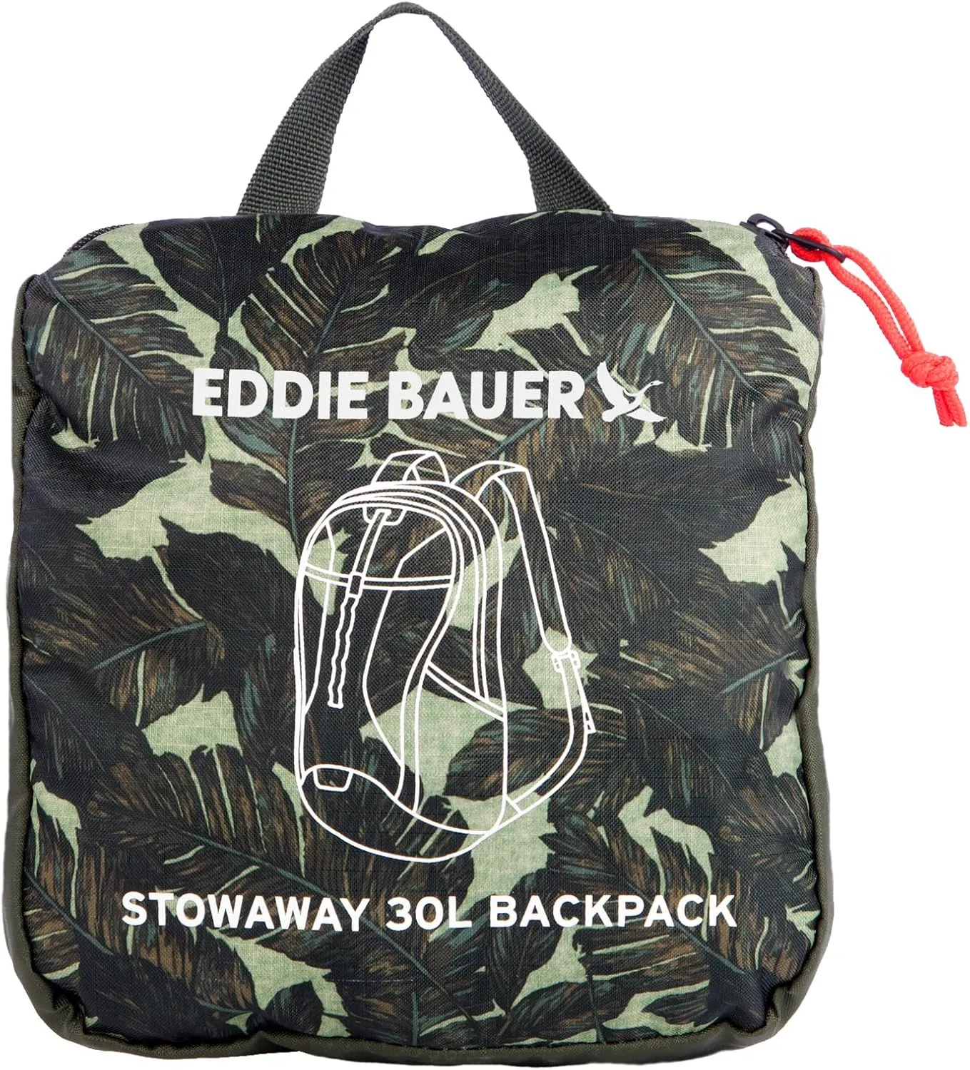 Eddie Bauer Stowaway Packable Backpack-Made from Ripstop Polyester, Dark Loden, 30L