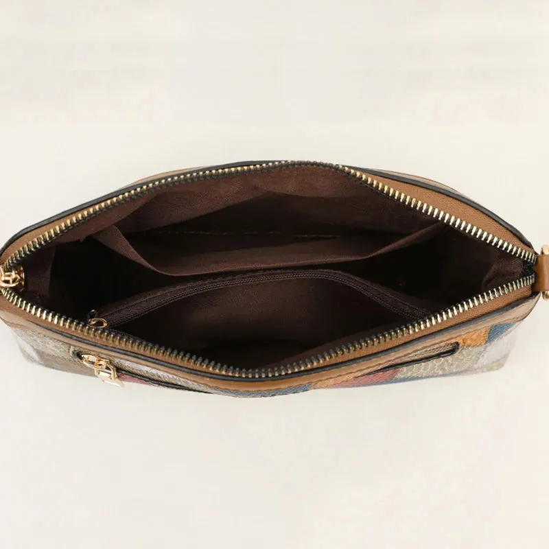 Elegant Geometric Design High Quality Leather Women's Compact Shoulder Handbags Purses Luxury Lady Messenger Bag Satchels