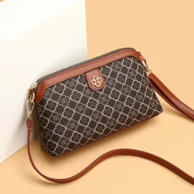Elegant Geometric Design High Quality Leather Women's Compact Shoulder Handbags Purses Luxury Lady Messenger Bag Satchels
