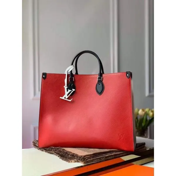 Epi Grained Cowhide Leather Onthego Mm Tote Bag  Red M56229 2020 Collection