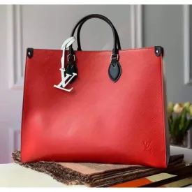 Epi Grained Cowhide Leather Onthego Mm Tote Bag  Red M56229 2020 Collection