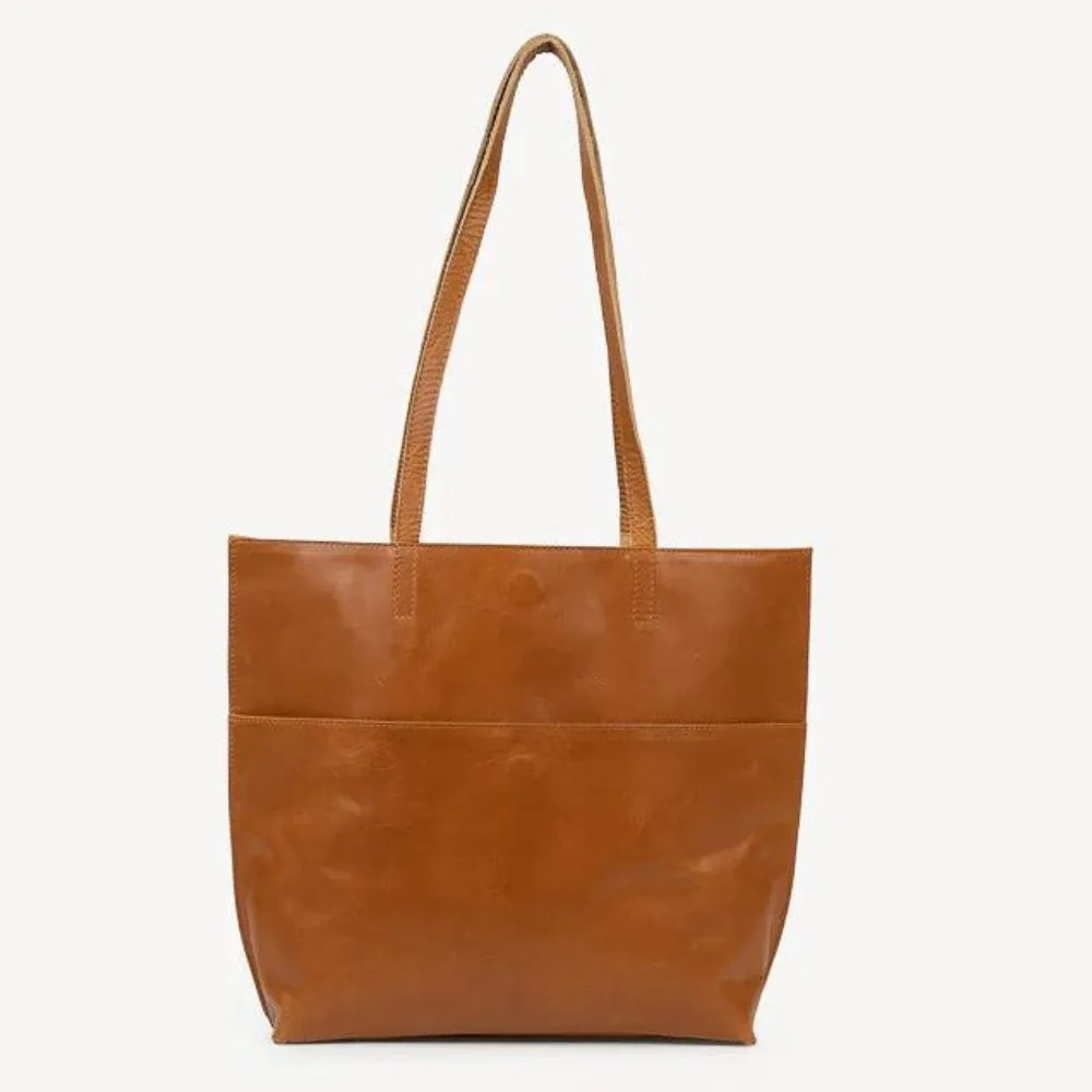Everyday Tote in Camel Leather