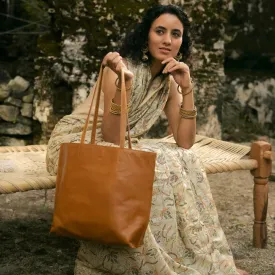 Everyday Tote in Camel Leather