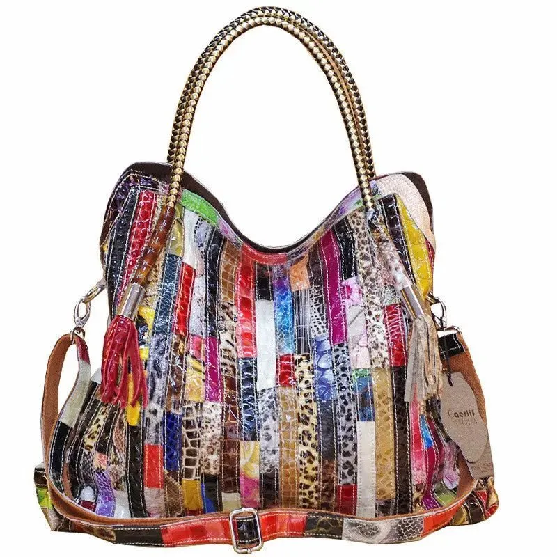 Exotic Snake Bags: High-Quality Cowhide Shoulder Bag for Women