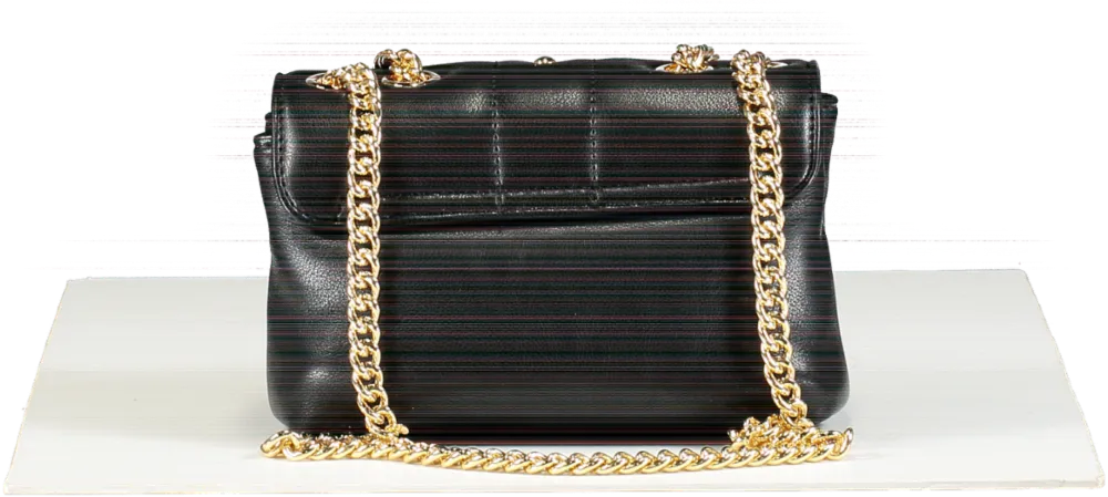 Gaelle Paris Black Cross Body Chain Strap Mini Bag