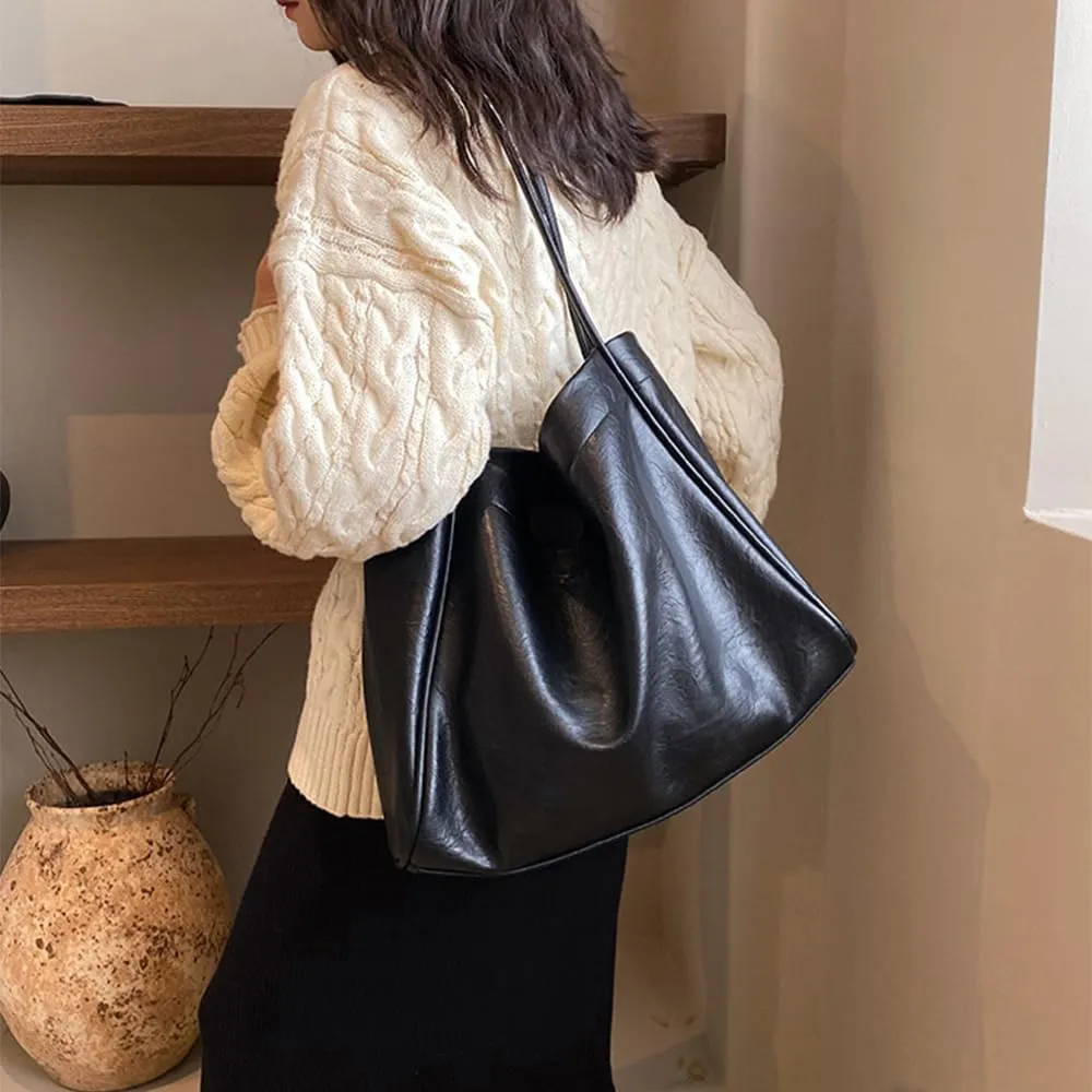 Geelyda Women's Brown Leather & Vegan 2025 Large Tote & Hobo Bag