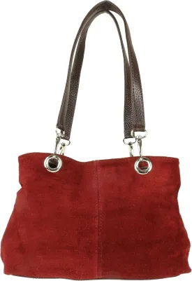 Girly HandBags Womens Italian Suede Leather Shoulder Bag