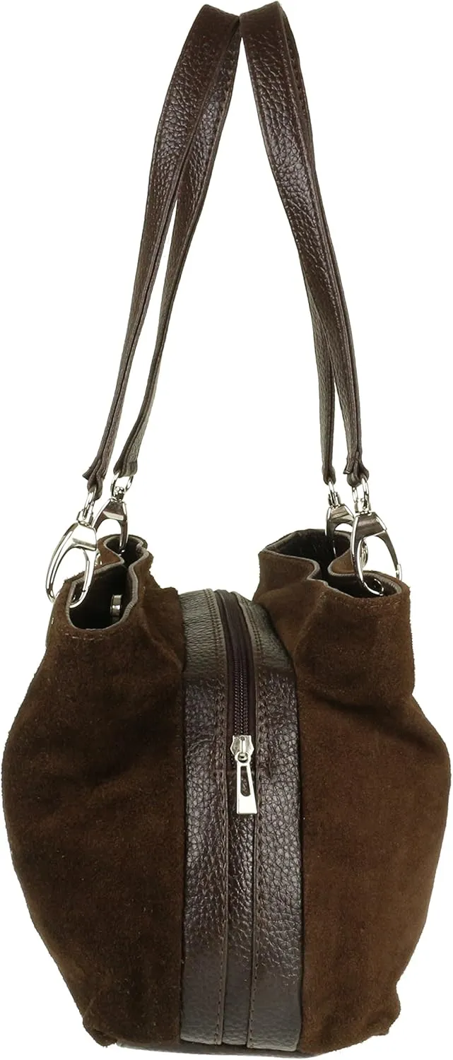 Girly HandBags Womens Italian Suede Leather Shoulder Bag