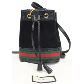Gucci Ophidia Mini Textured Leather-Trimmed Suede Bucket Bag 550620