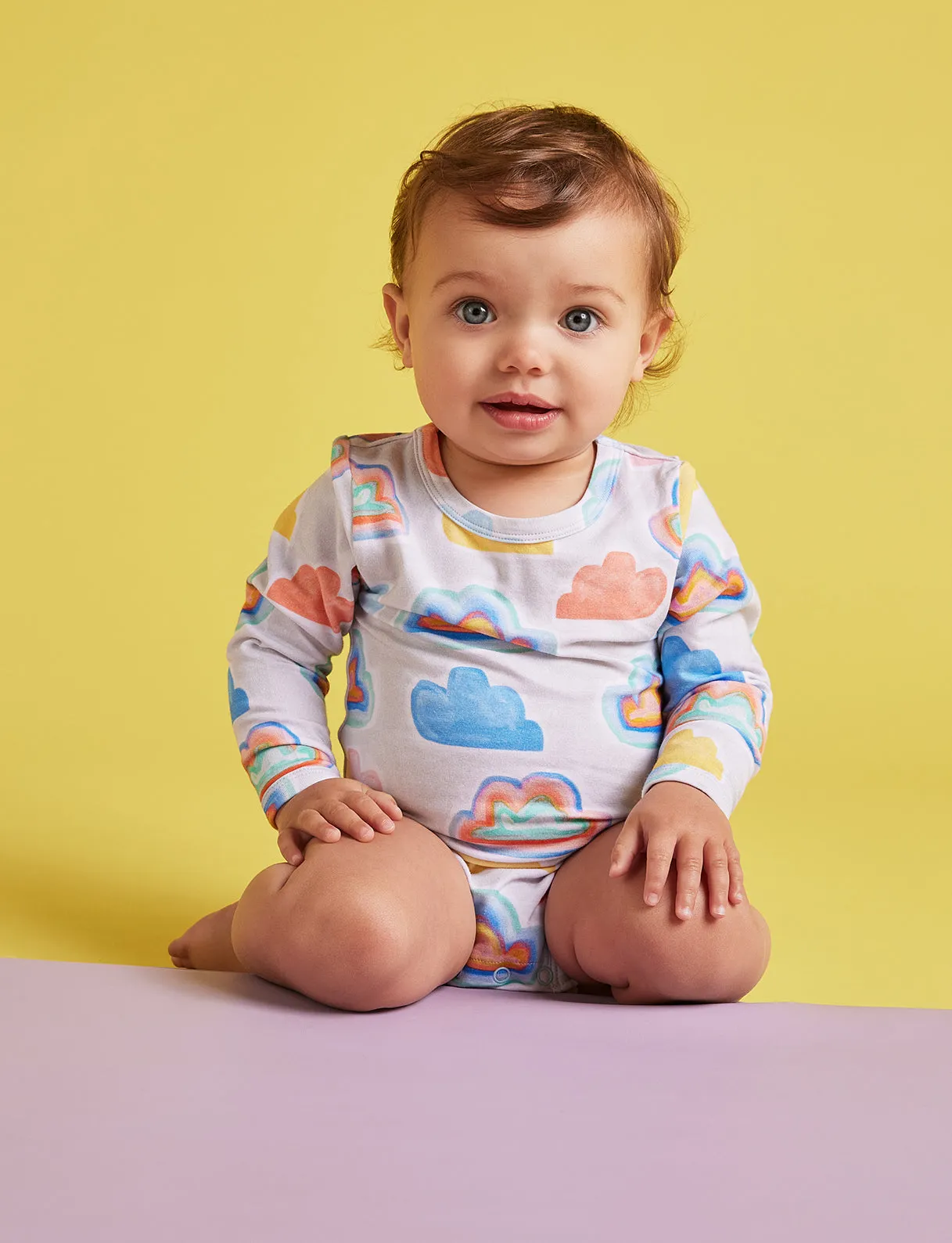 Halcyon Nights Long Sleeve Bodysuit - Cloudy Day