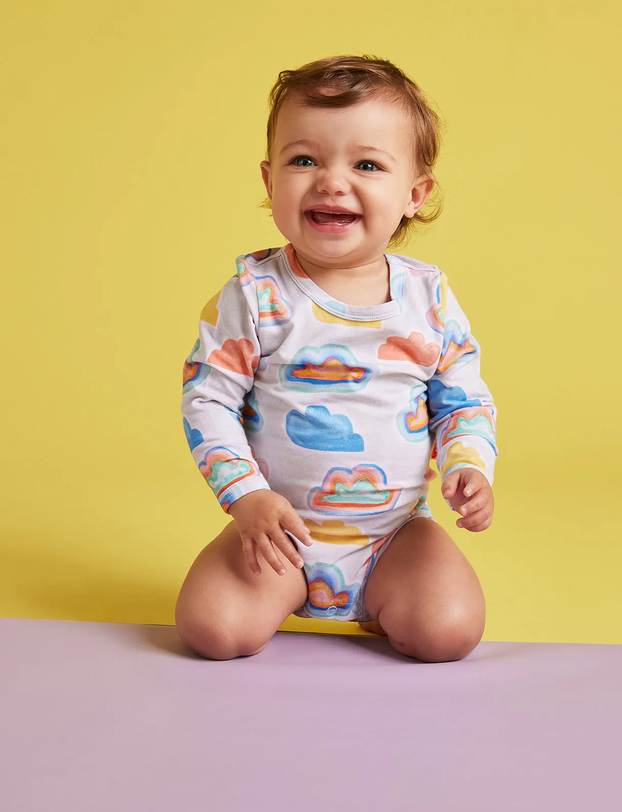 Halcyon Nights Long Sleeve Bodysuit - Cloudy Day