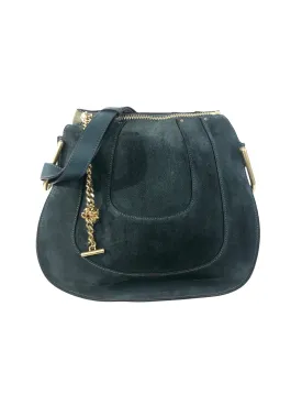 Hayley Blue Green Suede Convertible Hobo Bag