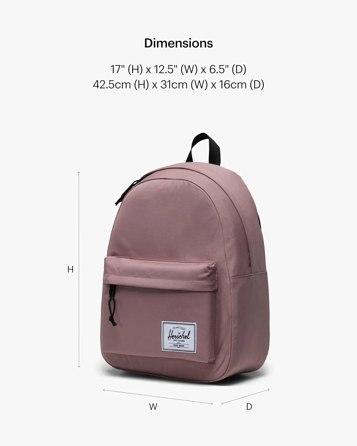 Herschel Supply Co. Classic Backpack, Ash Rose (New), Standard-26L