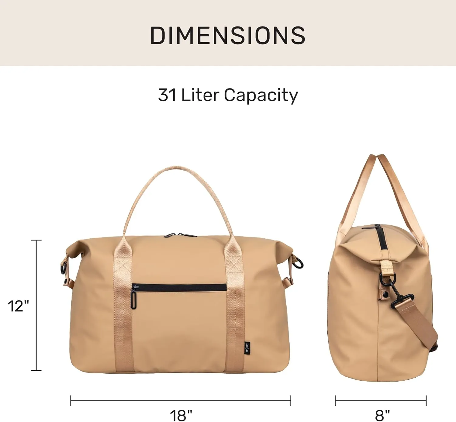 Jadyn Lola Travel Bag, Weekender/Overnight Duffel, Gym Tote Bag for Women, Men