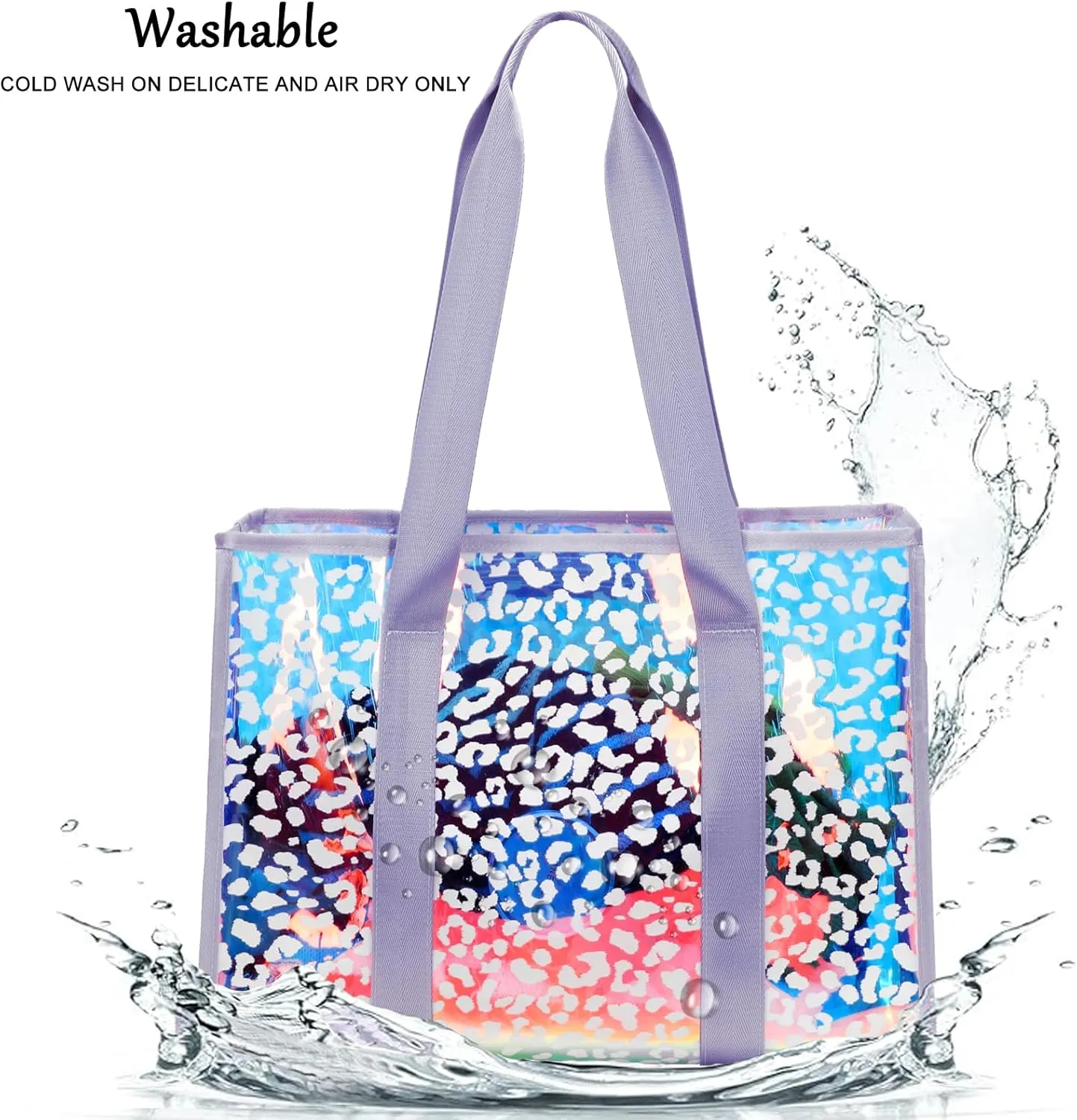 JIANYA Beach Bag, Tip-Proof Waterproof Pool Bag Shoulder Bag with Pockets for Work, Travel, Gym, Beach & Pool