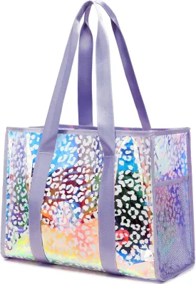 JIANYA Beach Bag, Tip-Proof Waterproof Pool Bag Shoulder Bag with Pockets for Work, Travel, Gym, Beach & Pool