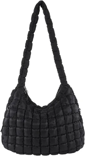 Juoxeepy Quilted Tote Crossbody Women's Puffy Hobo Bag with Padding
