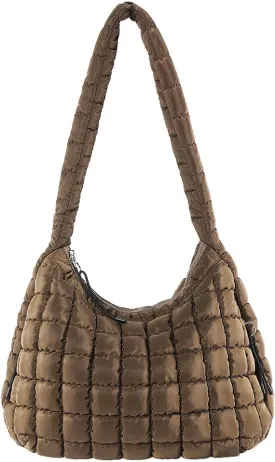 Juoxeepy Quilted Tote Crossbody Women's Puffy Hobo Bag with Padding