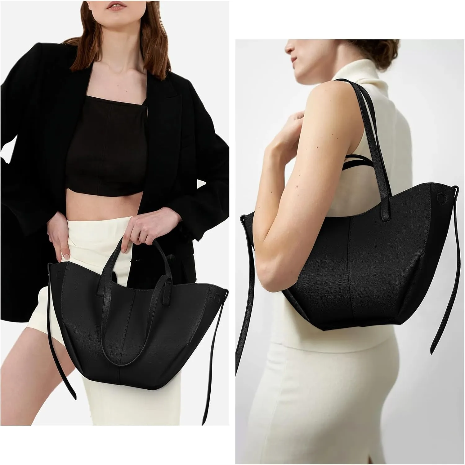 Juoxeepy Work Bag Faux Leather Tote Bag for Women Trendy Handbag Purse Fall Shoulder Bag with Magnetic Closure