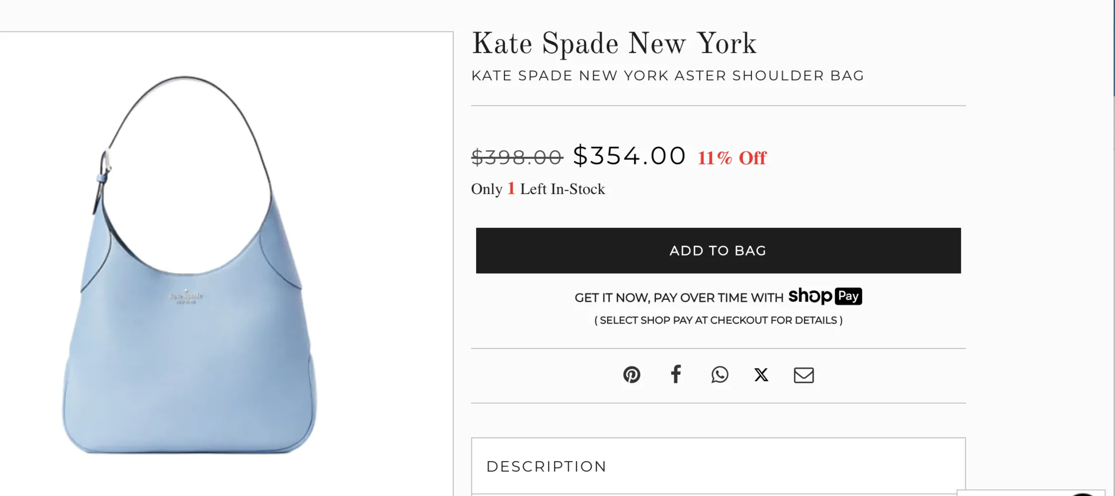 KATE SPADE ASTER SHOULDER BAG