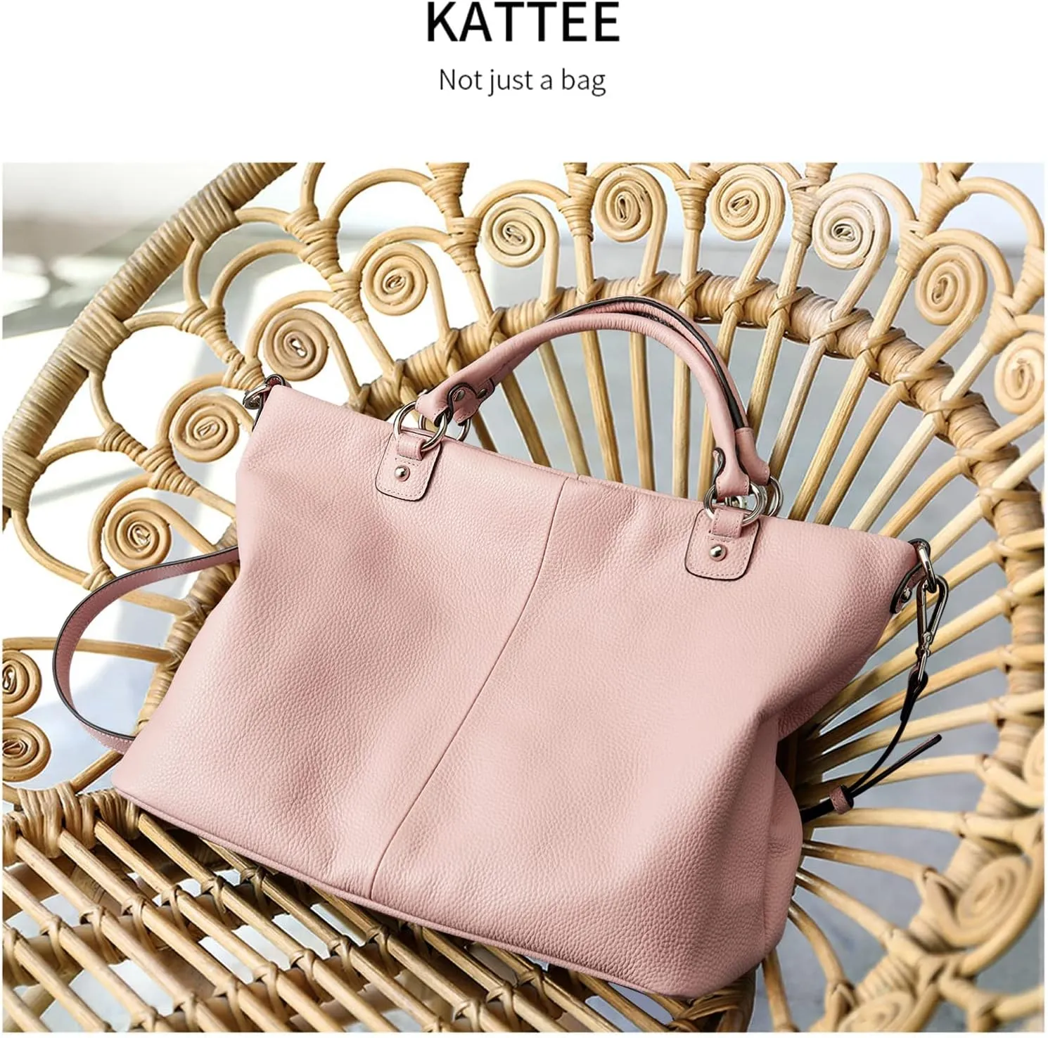 Kattee Women's Soft Leather Tote Bag, Top Satchel Purses and Handbags