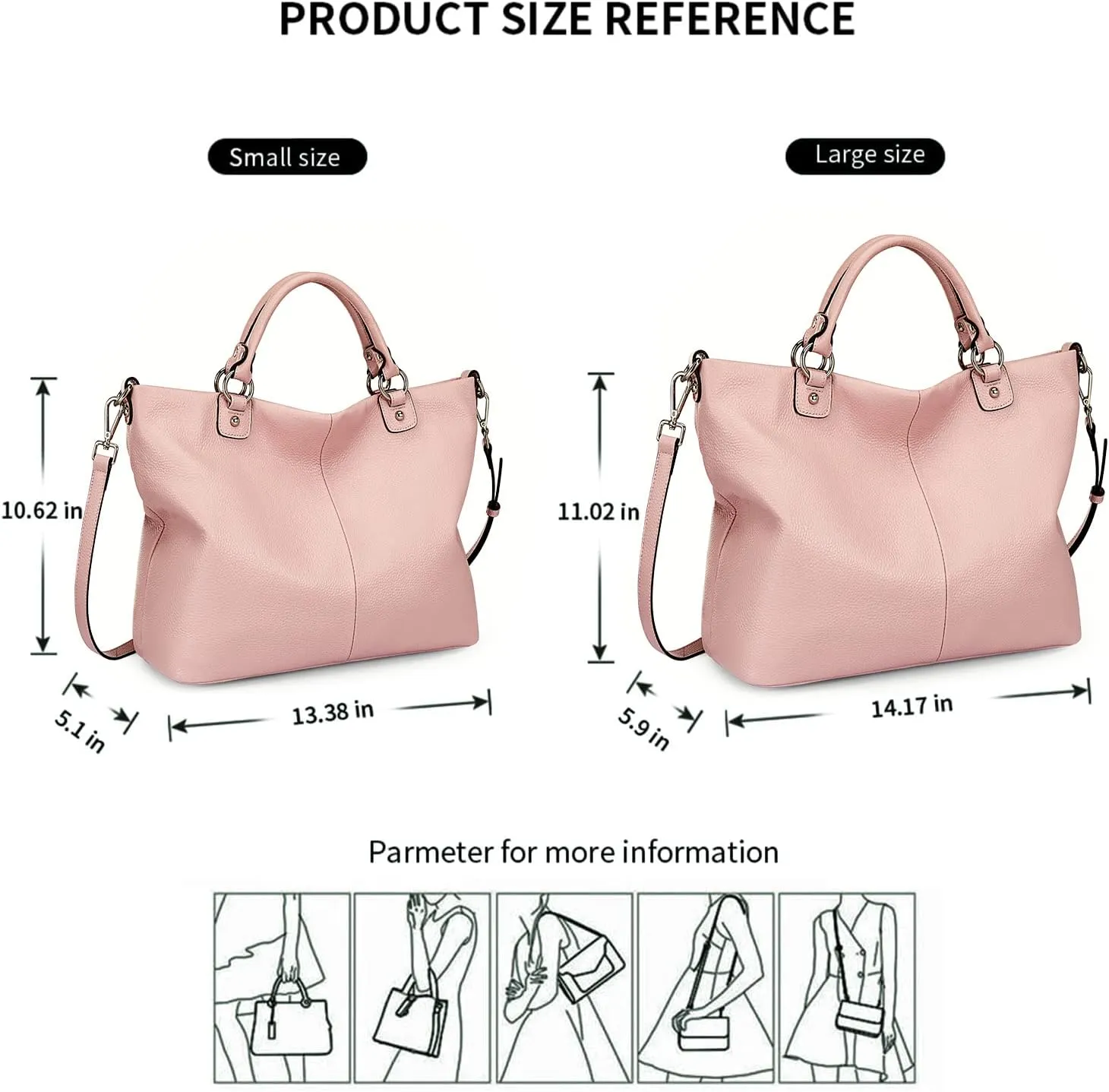 Kattee Women's Soft Leather Tote Bag, Top Satchel Purses and Handbags