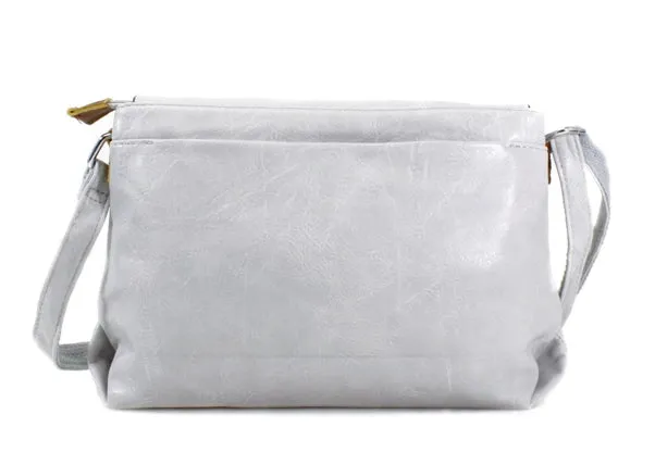 Leather look two-tone cross body bag