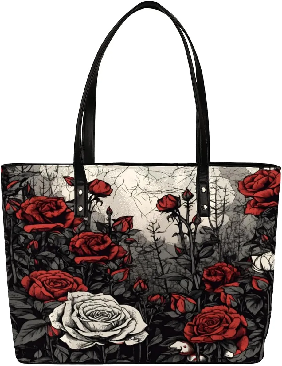 Leather Tote Bag for Women Handbags Laptop Shoulder Bag Large Tote Purse for Work Shopping Travel