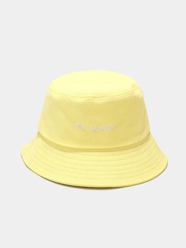Letter Embroidered Bucket Hat