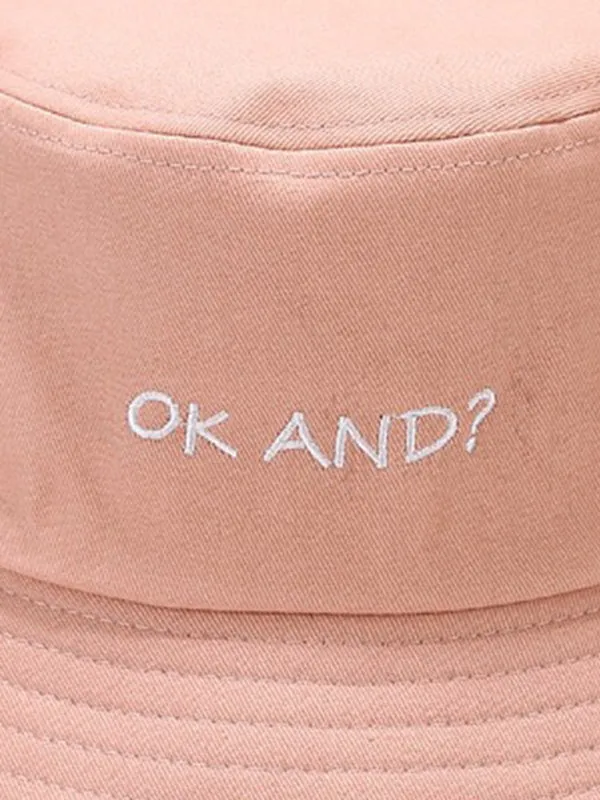 Letter Embroidered Bucket Hat