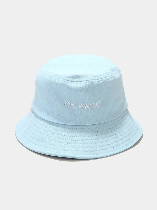 Letter Embroidered Bucket Hat