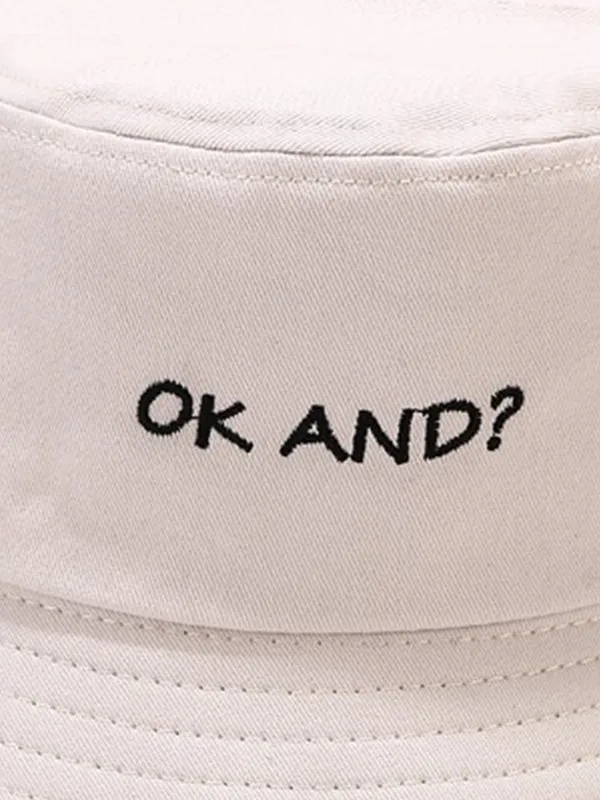 Letter Embroidered Bucket Hat