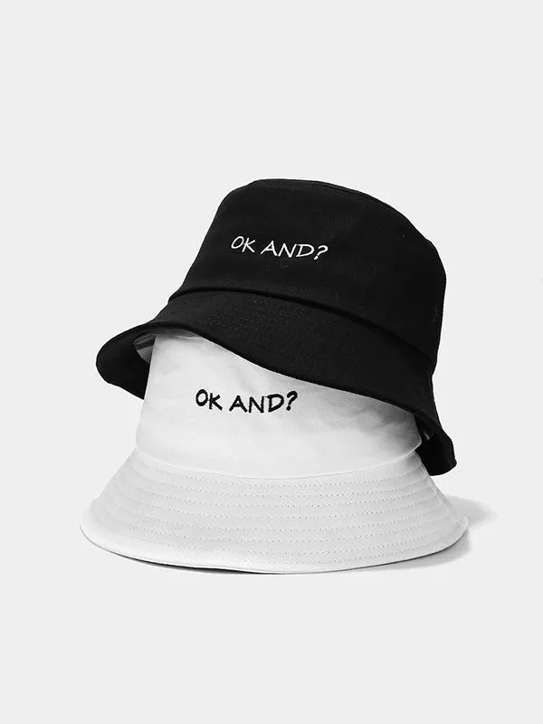Letter Embroidered Bucket Hat