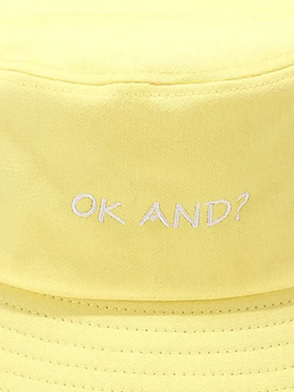 Letter Embroidered Bucket Hat