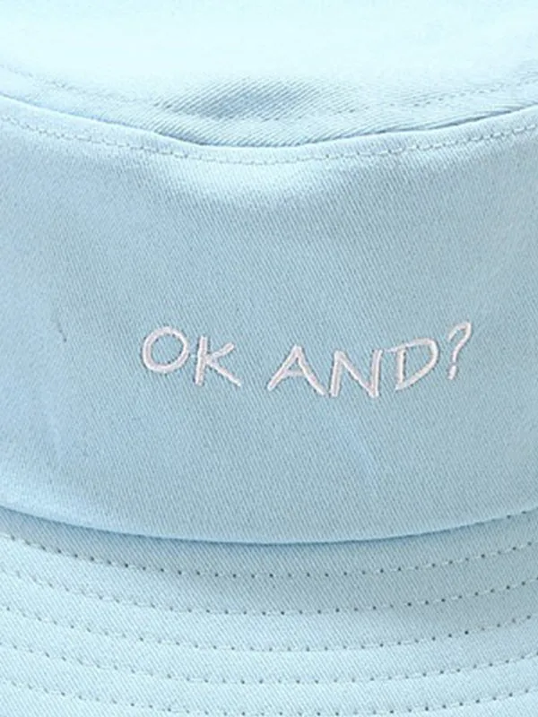 Letter Embroidered Bucket Hat