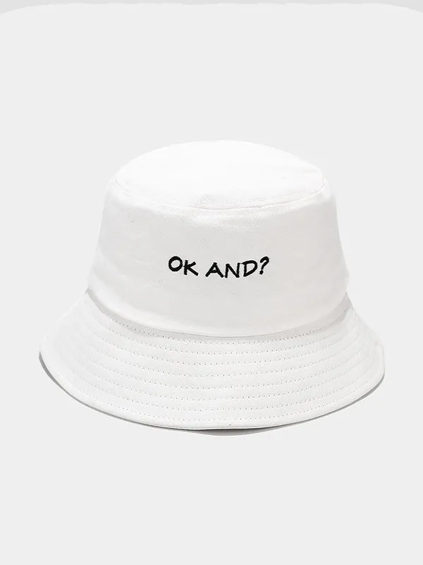 Letter Embroidered Bucket Hat