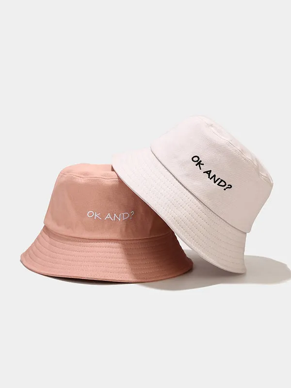 Letter Embroidered Bucket Hat