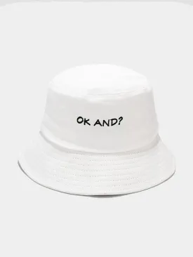 Letter Embroidered Bucket Hat