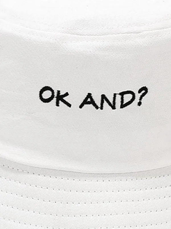 Letter Embroidered Bucket Hat