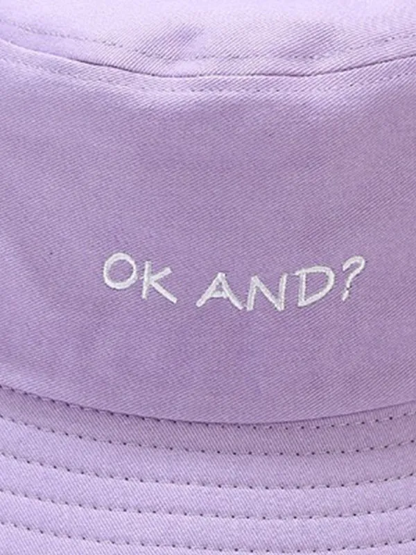 Letter Embroidered Bucket Hat
