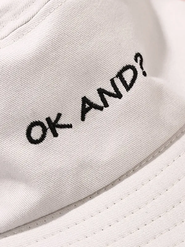 Letter Embroidered Bucket Hat