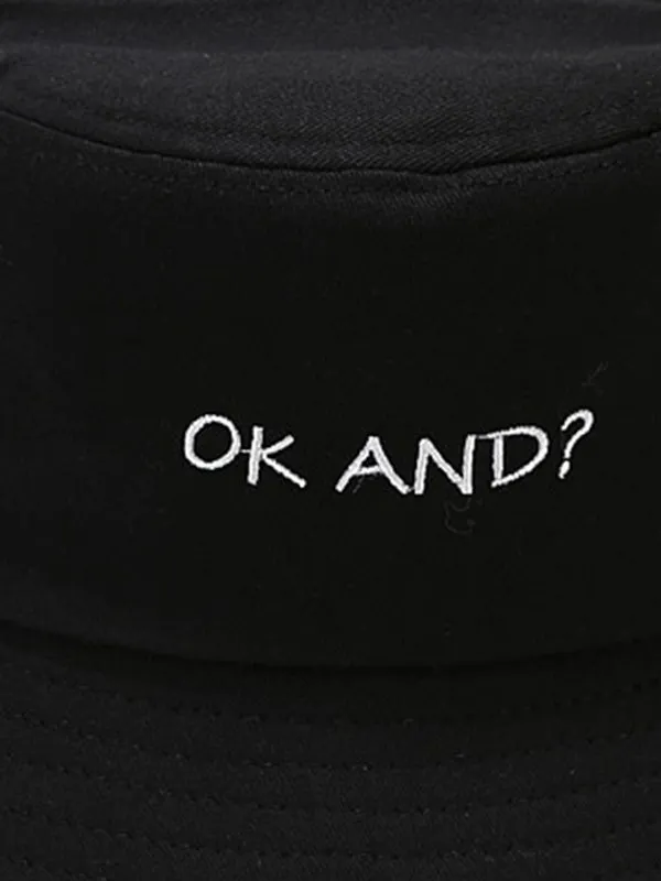 Letter Embroidered Bucket Hat