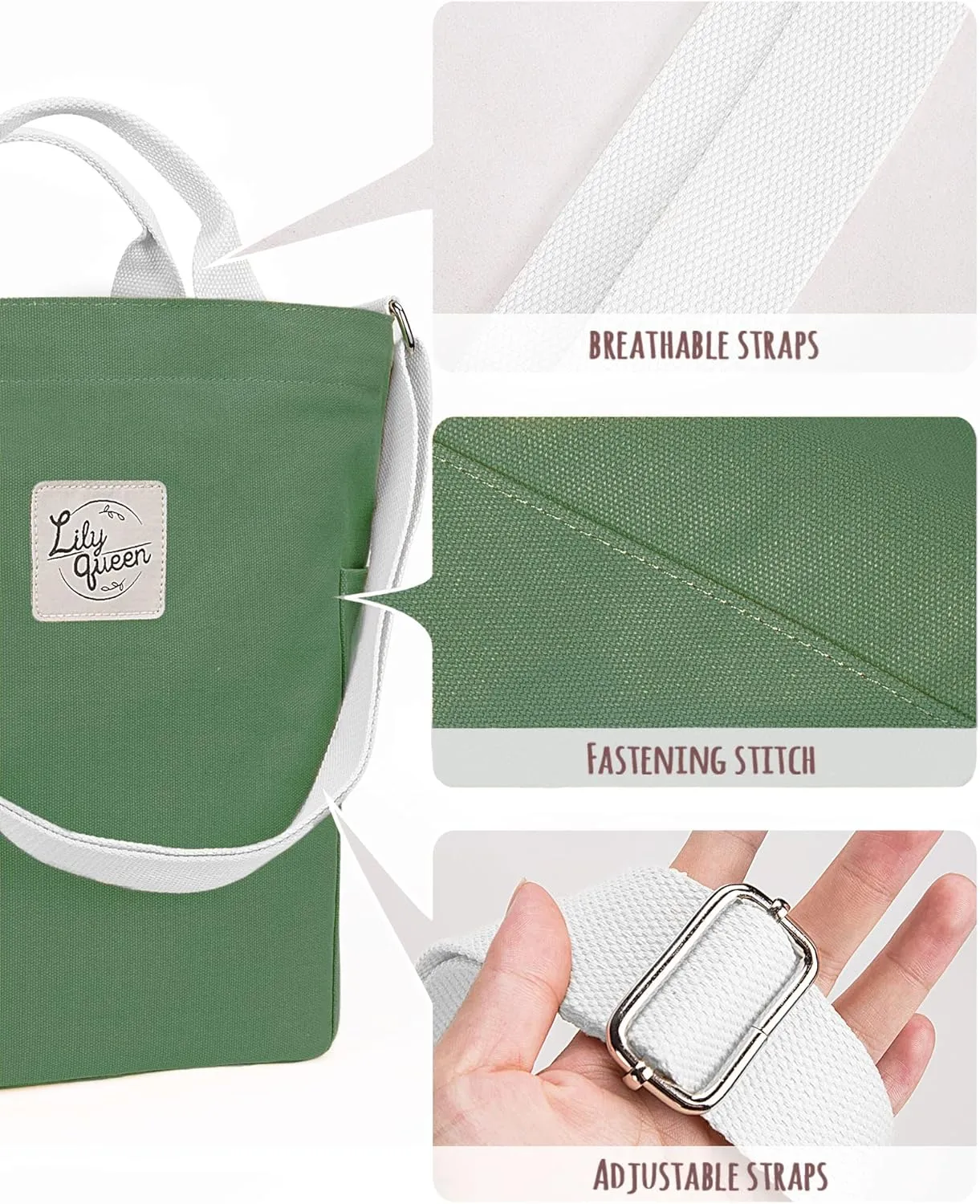 Lily queen Women Canvas Tote Handbags Casual Shoulder Work Bag Crossbody
