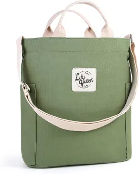 Lily queen Women Canvas Tote Handbags Casual Shoulder Work Bag Crossbody
