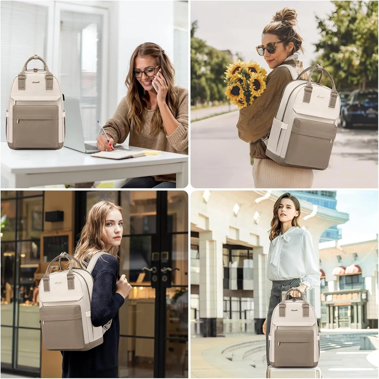 LOVEVOOK Laptop Backpack for Women 15.6 Inch,Cute Backpack Laptop Bag with USB Port,Waterproof Travel Backpack Purse Teacher Nurse Bag Fashion Computer Bag for Work